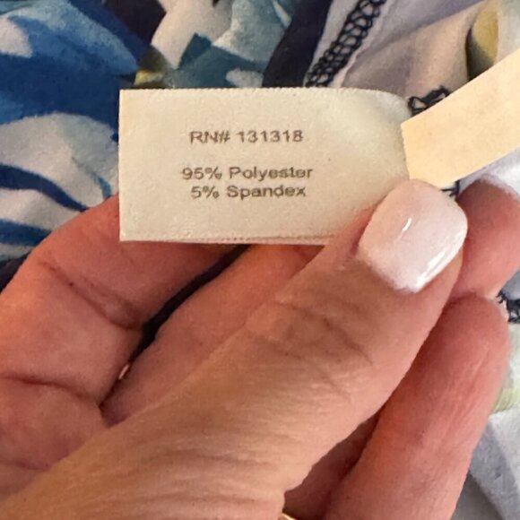 Boston Proper Floral Striped Blouse Long Bell Sleeve Stretchy Lace Up V Neck XXS - Picture 10 of 10